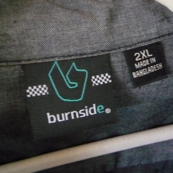 BURNSIDE GRAY SHORT SLEEVE SHIRT SIZE XXL 2XL - Picture 8 of 8